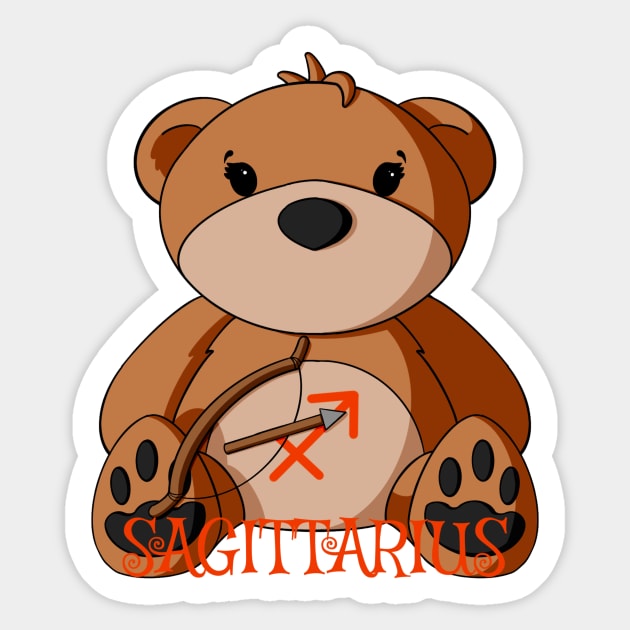 Sagittarius Teddy Bear Sticker by Alisha Ober Designs